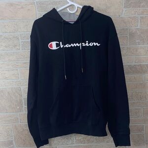 Champion Black Hoodie with Gray Lining